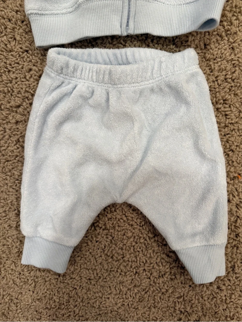 Carter’s Newborn Blue Terry Cloth Cotton Puppy Dog Zip-Up Hoodie & Sweatpants